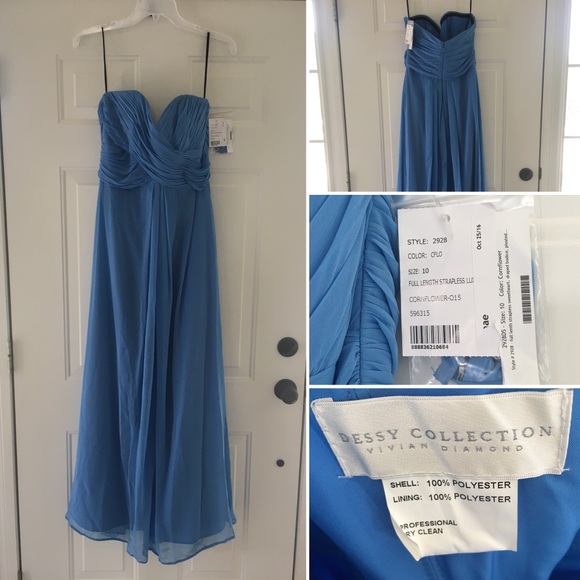 Vivian Diamond Dresses & Skirts - NWT Cornflower Blue Bridesmaid Dress